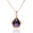 dropshaped amethyst pendant fashion diamond zircon purple diamond pendant necklacepicture14